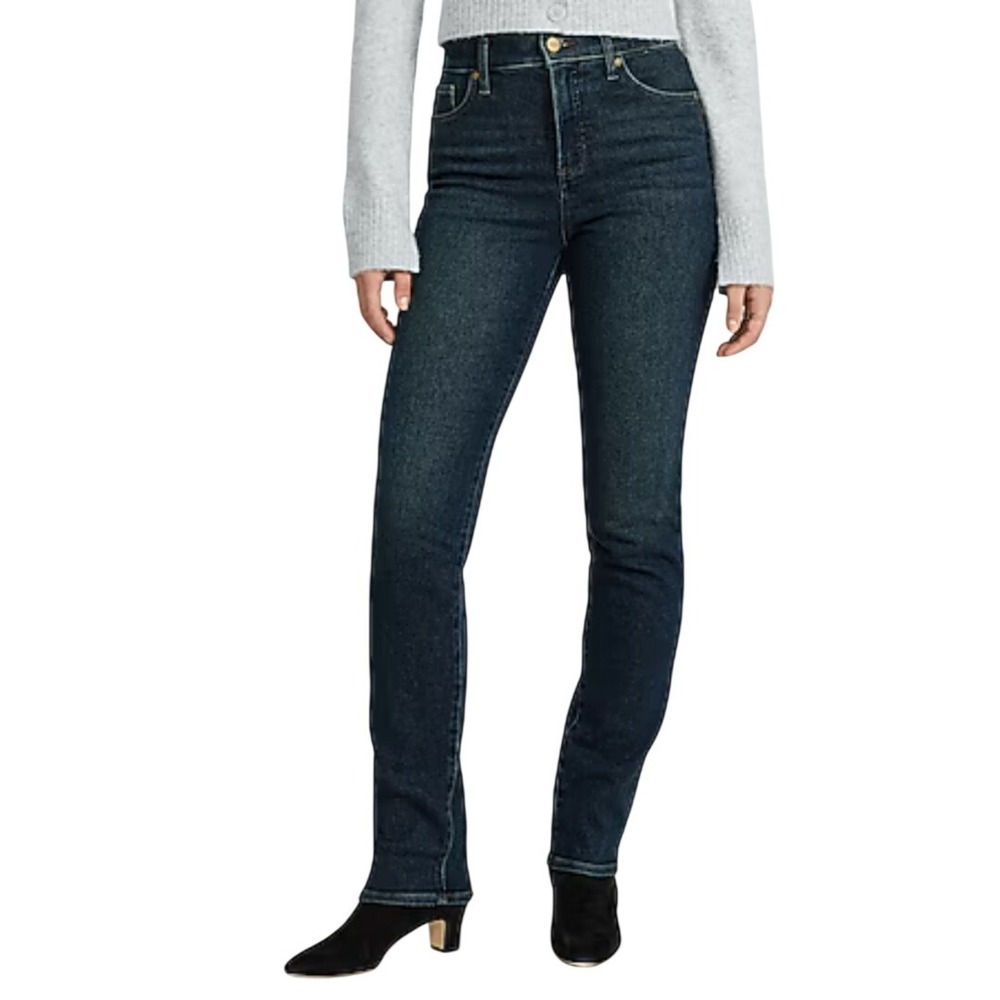Express High Waisted Straight Leg Jeans Dark Wash Size 14